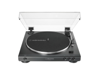 Audio-Technica AT-LP60X, Bæltedrevet pladespiller, Fuld automatisk, Sort, Kilerem, Aluminium, 33 1/3,45 rpm